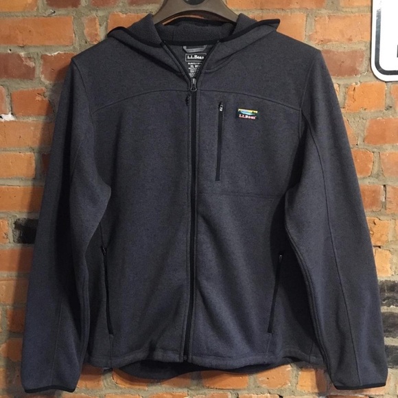 L.L. Bean Gray Hooded Fleece Jacket